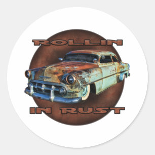 Rollin in roest Staart Dragger Gehakte Chevy Ronde Sticker