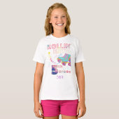 Rollin' In Vijfde Grade Meisjes Leuke Retro T-shirt (Voorkant volledig)