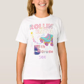 Rollin' In Vijfde Grade Meisjes Leuke Retro T-shirt (Voorkant)
