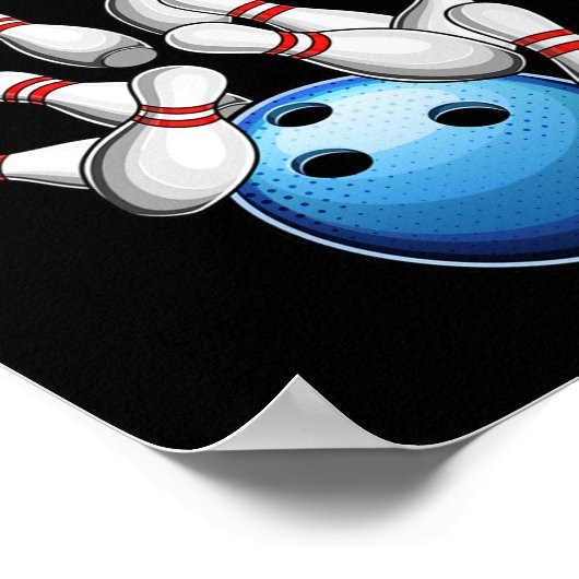 Rollin Into 11 Retro Bowling Birthday Party 11th B Poster (Hoek)