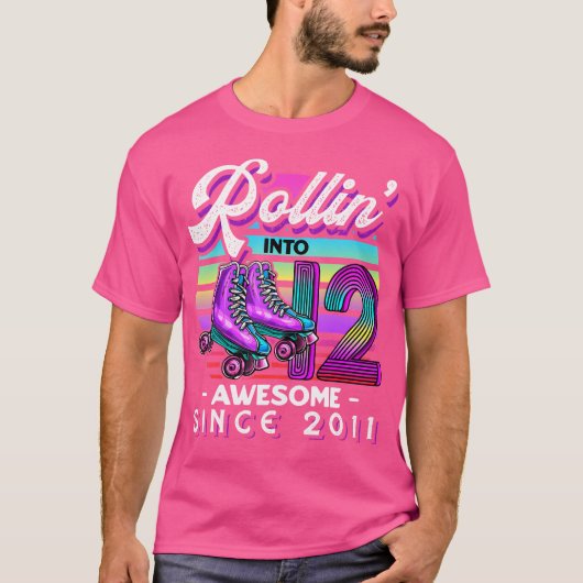 Rollin Into 12 Awesome 2011 Roller Skating 12Th Bi T-shirt (Voorkant)