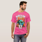 Rollin Into 12 Bowling Birthday Party 12Th Birthda T-shirt (Voorkant volledig)