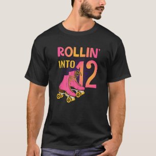 Rollin' Into 12 Roller Girl 12th Birthday Party Sk T-shirt