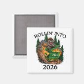Rollin’ Into 2026 Dumpster Fire New Year Party Fun Magneet (Voorkant / Achterkant)