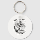 Rollin’ Into 2026 Dumpster Fire New Year Party Fun Sleutelhanger (Voorkant)