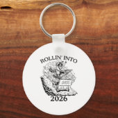 Rollin’ Into 2026 Dumpster Fire New Year Party Fun Sleutelhanger (Voorkant)