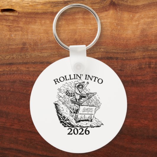 Rollin’ Into 2026 Dumpster Fire New Year Party Fun Sleutelhanger (Voorkant)