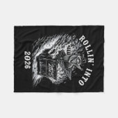 Rollin' Into 2026 Funny Cowboy Raccoon Happy New Y Fleece Deken (Voorkant (Horizontaal))