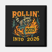 Rollin’ Into 2026 Funny Raccoon Dumpster Fire  Magneet (Voorkant)