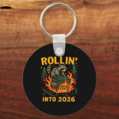 Rollin’ Into 2026 Funny Raccoon Dumpster Fire  Sleutelhanger (Voorkant)