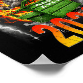 Rollin Into 2026 New Year 2026 Raccoon Cowboy Vint Poster (Hoek)