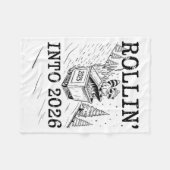 Rollin’ Into 2026 Raccoon Dumpster Fire New Year M Fleece Deken (Voorkant (Horizontaal))