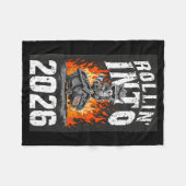 Rollin Into 2026 Raccoon Funny Dumpster Fire 2025  Fleece Deken (Voorkant (Horizontaal))