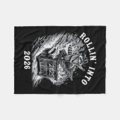 Rollin Into 2026 Raccoon Funny Dumpster Fire 2025  Fleece Deken (Voorkant (Horizontaal))