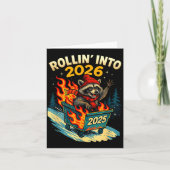 Rollin Into 2026 Raccoon Funny Dumpster Fire 2025  Kaart (Voorkant)