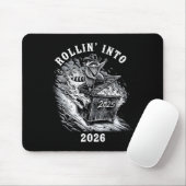Rollin Into 2026 Raccoon Funny Dumpster Fire 2025  Muismat (Met muis)