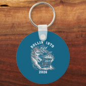 Rollin Into 2026 Raccoon Funny Dumpster Fire 2025  Sleutelhanger (Voorkant)