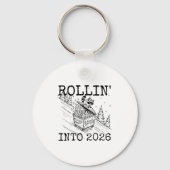 Rollin’ Into 2026 Raccoon Funny New Year Raccoon T Sleutelhanger (Voorkant)