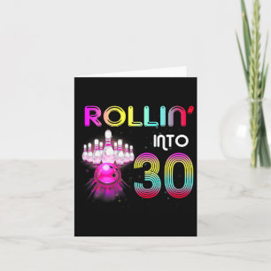 Rollin Into 30 Bowling Birthday Party 30th Birthda Kaart