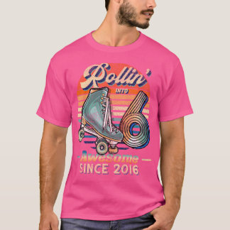 Rollin' Into 6 Awesome 2016 Roller Skating 6Th Bir T-shirt