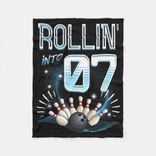 Rollin' Into 7 Bowling Verjaardag 7e Bowler Bday P Fleece Deken