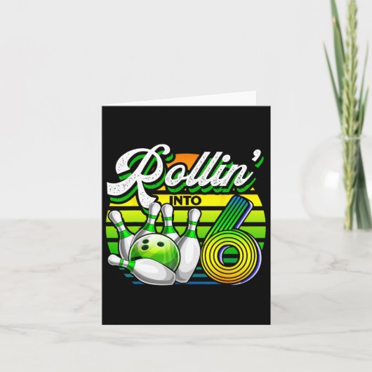 Rollin' Into 7 Bowling Verjaardag 7e Bowler Bday P Kaart (Voorkant)