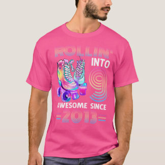 Rollin' Into 9 Awesome 2013 Roller Skating 9Th Bir T-shirt