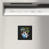 Rollin Into 9 Retro Bowling Birthday Party 9th Bir Magneet (Insitu (Vaatwasser))