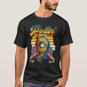 Rollin' Into 9 Roller Schaatsen Rink 9e Verjaardag T-shirt