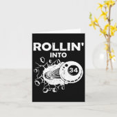 Rollin Into &#; Biljart &#; De Verjaardag Vlammen Kaart (Gele Bloem)