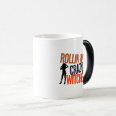 Rollin met gekke heksen grappige halloween magische mok (Voorkant rechts)