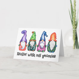 Rollin met mijn Gnomies Funny Gnome Kerstmis Kaart