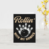 Rollin met mijn Homies Retro Bowling 5 Kaart (Gele Bloem)
