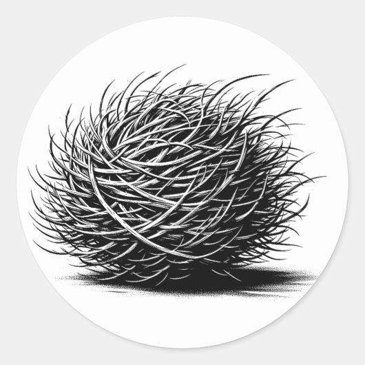 Rollin Tumbleweed Plant Illustratie Originele Kuns Ronde Sticker (Voorkant)