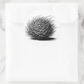 Rollin Tumbleweed Plant Illustratie Originele Kuns Ronde Sticker (Tas)