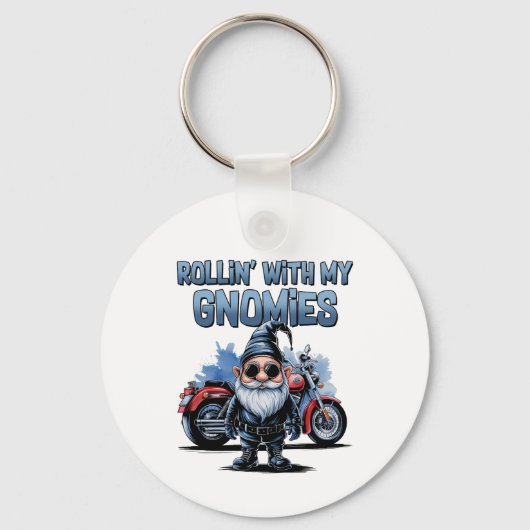 Rollin’ With My Gnomies Motorcycle Key Ring Sleutelhanger (Voorkant)