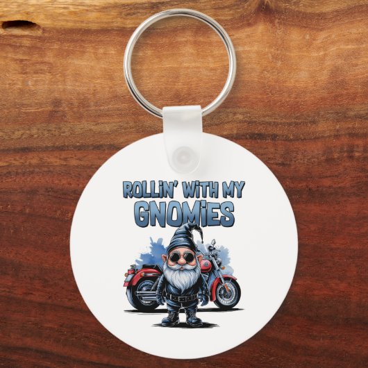 Rollin’ With My Gnomies Motorcycle Key Ring Sleutelhanger (Voorkant)