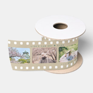 Rolling analoge film van onze herinneringen satijnen lint