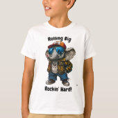 Rolling Big, Rockin’ Hard - Cool Elephant Design T-shirt (Voorkant)