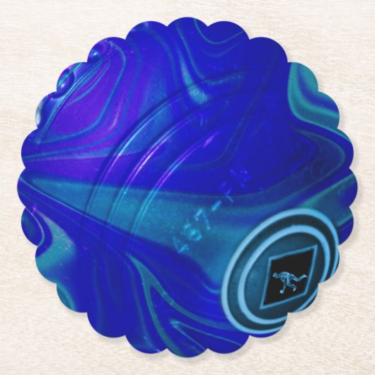 Rolling Blue: De Klassieke Graszegel Kartonnen Onderzetters (Voorkant)