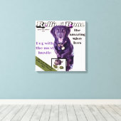 Rolling Bone hond magazine volledig aanpassen Canvas Afdruk (Insitu (Houten vloer))