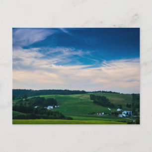 Rolling Country met Boerderijen in de zomer, Ohio Briefkaart