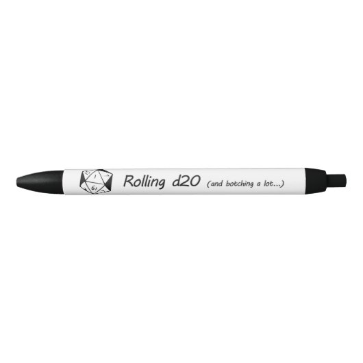 Rolling d20... zwarte inkt pen (Voorkant)