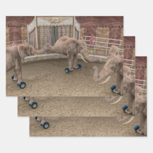 Rolling Elephants Inpakpapier Vel
