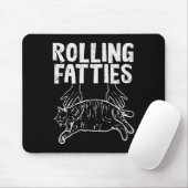 Rolling Fatties Cat Funny Fat Kitten Mannen Vrouwe Muismat (Met muis)