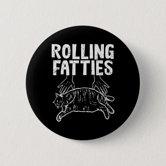 Rolling Fatties Cat Funny Fat Kitten Mannen Vrouwe Ronde Button 5,7 Cm (Voorkant)