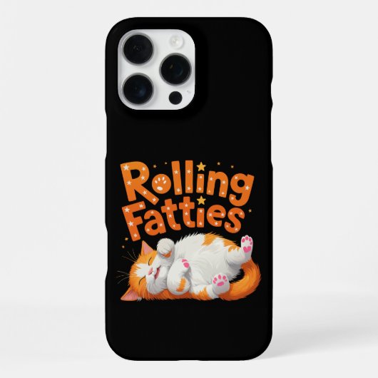 Rolling Fatties Cat Funny Schattige Cat Lover Kat iPhone Hoesje (Achterkant)