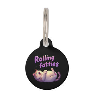 Rolling Fatties Cat Meme Grappig & Schattige Chonk Huisdierpenning