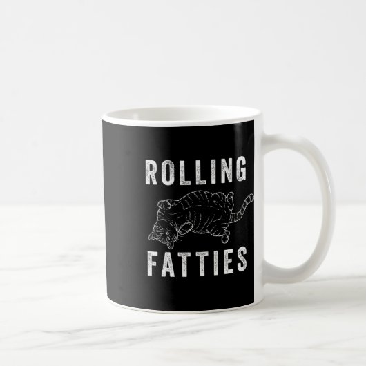 Rolling Fatties Chonk Kat Liefhebber Gift Kat Mam Koffiemok (Rechts)