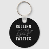 Rolling Fatties Chonk Kat Liefhebber Gift Kat Mam  Sleutelhanger (Voorkant)